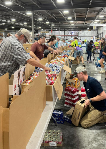 Volunteers Sorting Supplies
